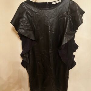 Zara Faux leather knee length dress
